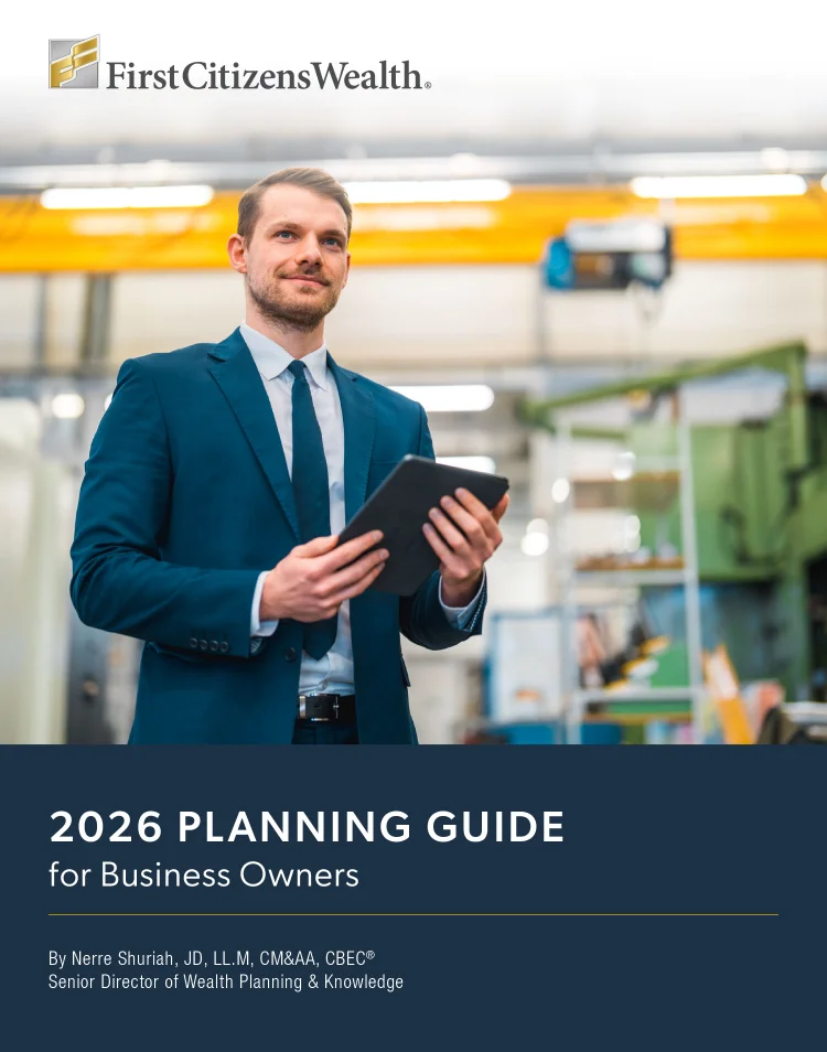 Front cover of the First Citizens Wealth 2026 Planning Guide for Business Owners