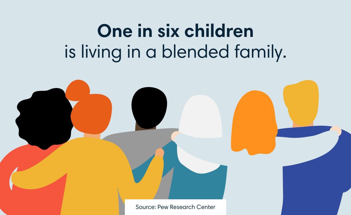 One in six children is living in a blended family, according to the Pew Research Center.